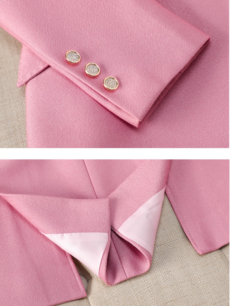 Casual pink business suit temperament coat a set for women