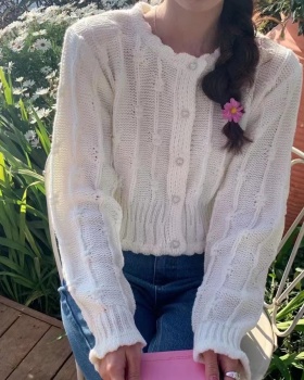 Korean style niche knitted coat unique short autumn tops