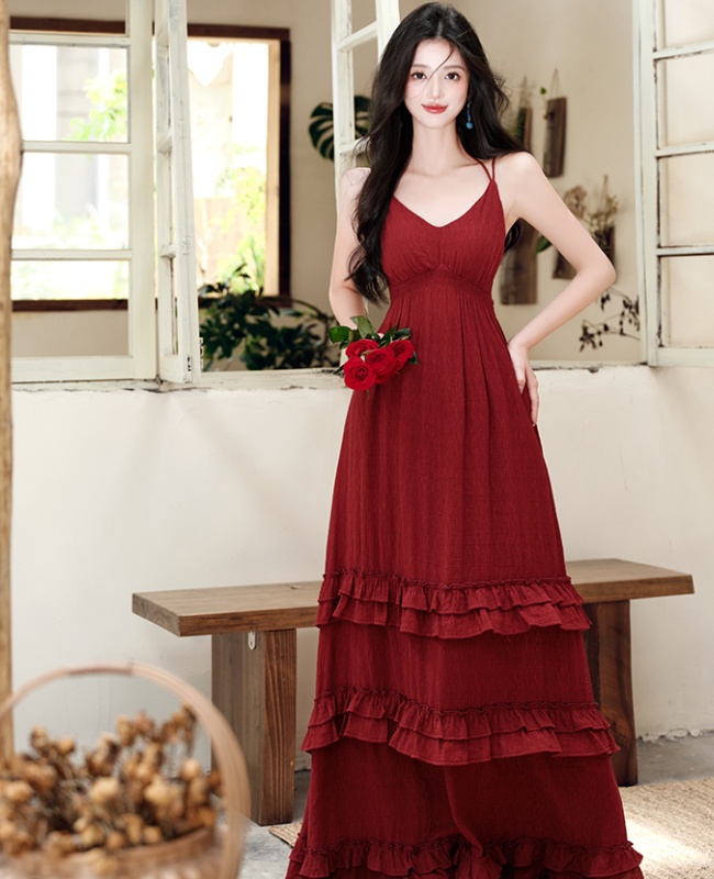Vacation sandy beach dress was white slim shawl a set