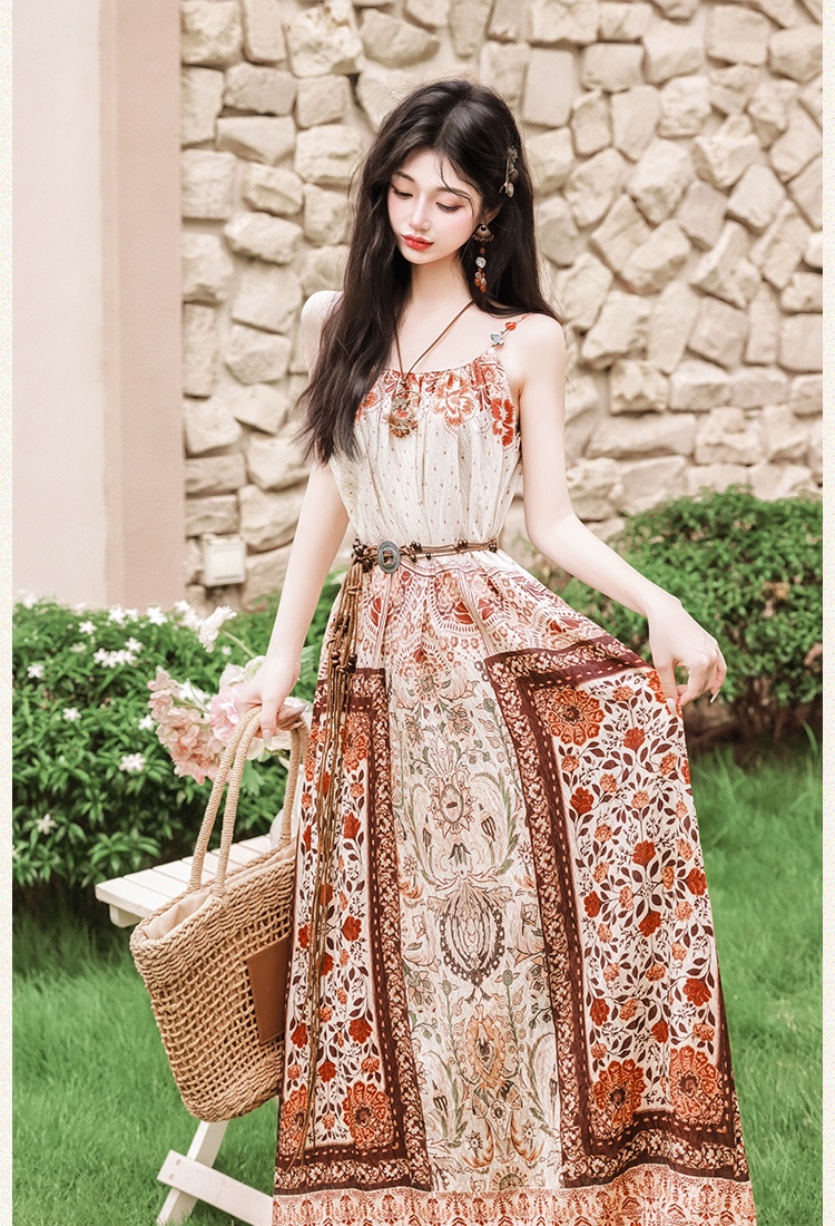 Seaside crochet coat France style vacation dress a set