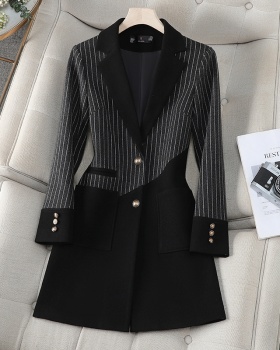 Western style long overcoat slim coat for women
