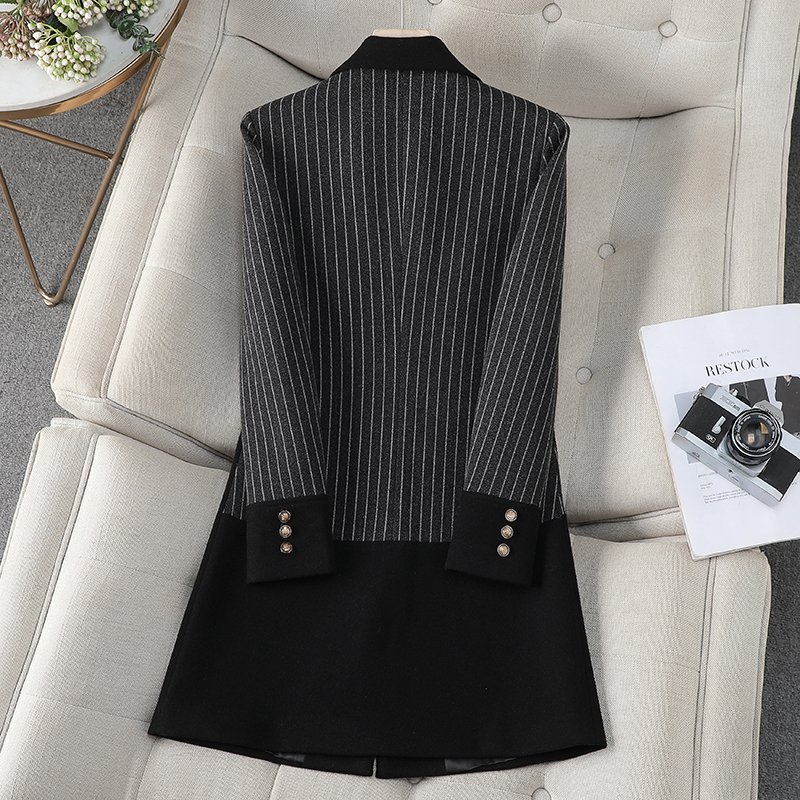Western style long overcoat slim coat for women