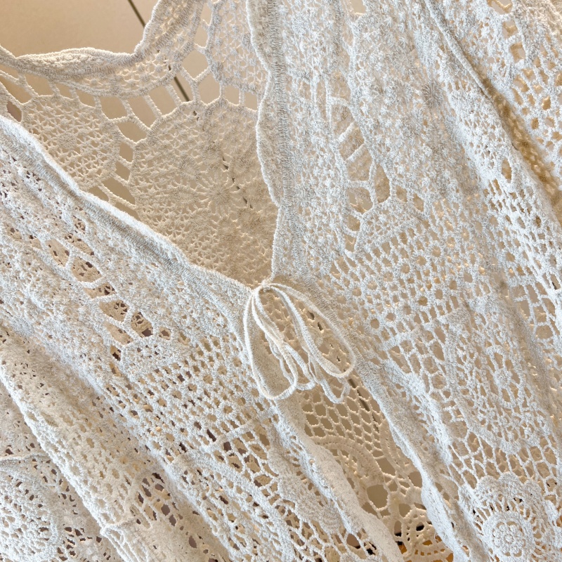 Knitted ice silk sun shirt hollow smock for women