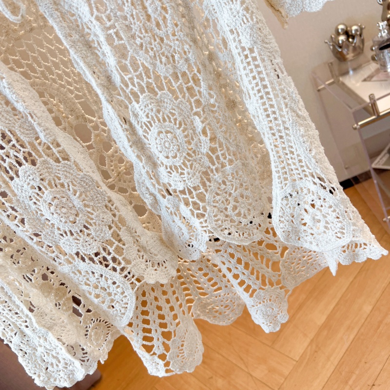 Knitted ice silk sun shirt hollow smock for women