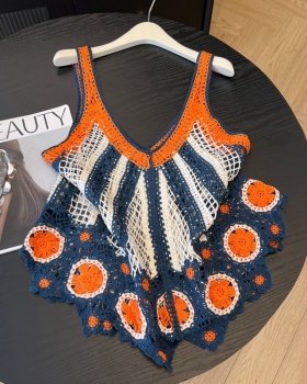 Summer sling hollow vest seaside vacation smock for women