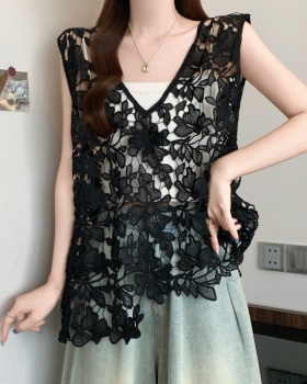 Summer unique tops large yard hollow vest for women