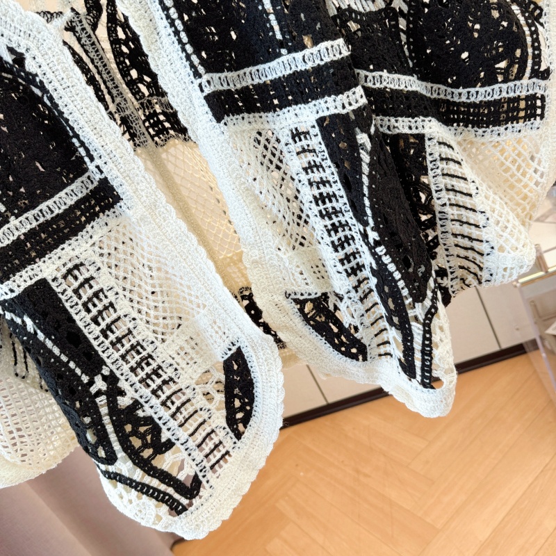 Summer bat sleeve cardigan loose hollow tops for women