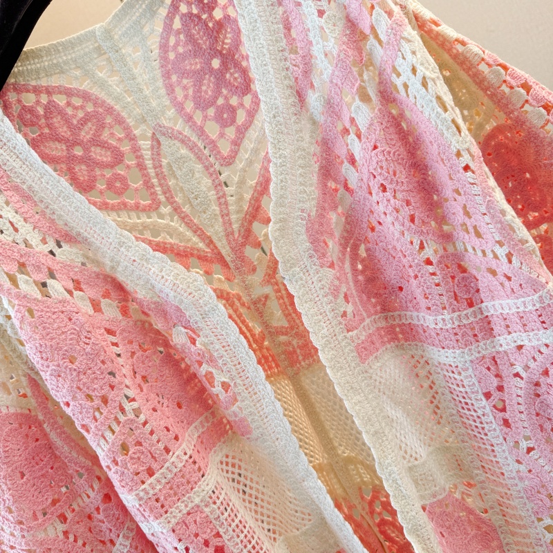 Summer bat sleeve cardigan loose hollow tops for women
