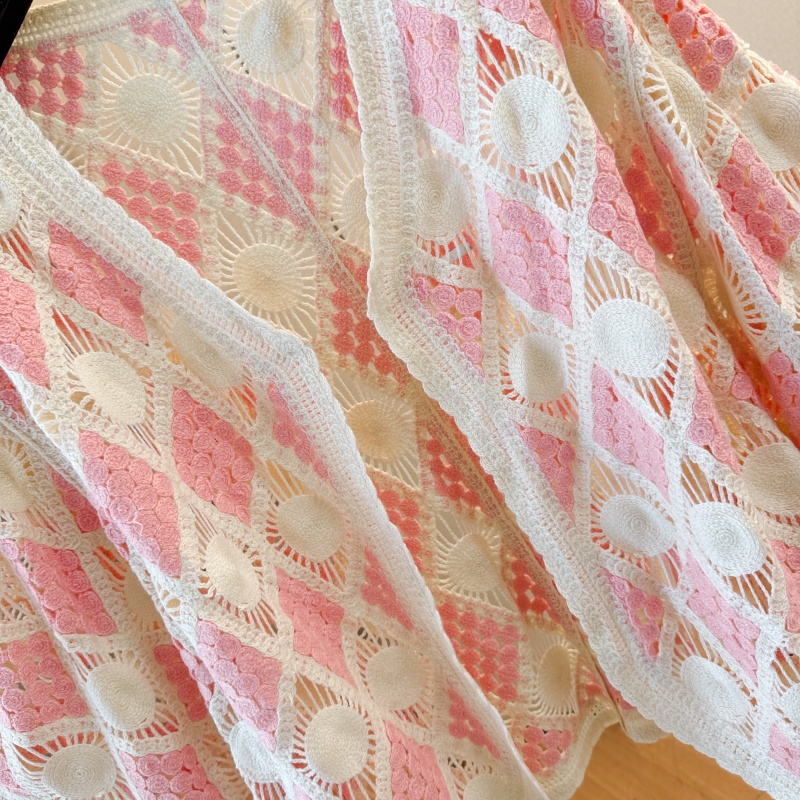 Bohemian style vacation smock crochet autumn tops
