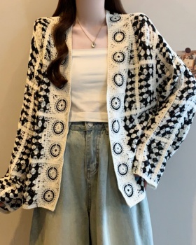 Long sleeve hollow smock large yard tops for women