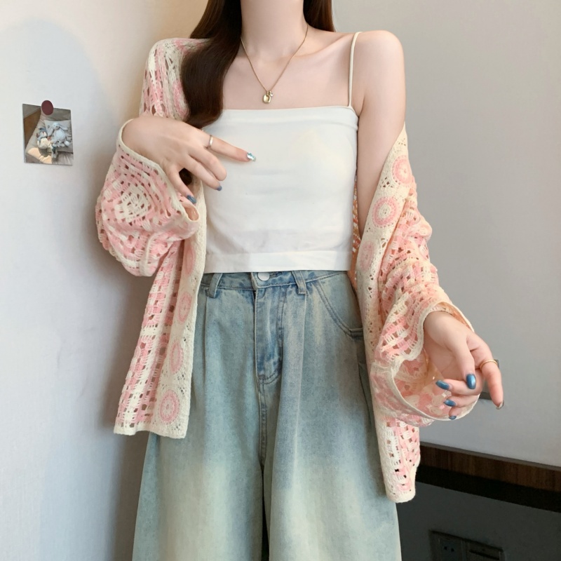 Long sleeve hollow smock large yard tops for women
