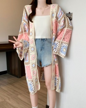 Long outside the ride sweater knitted cardigan for women