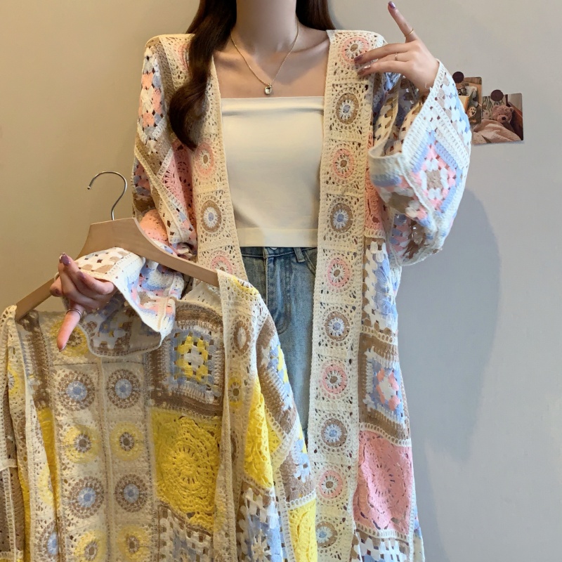 Long outside the ride sweater knitted cardigan for women