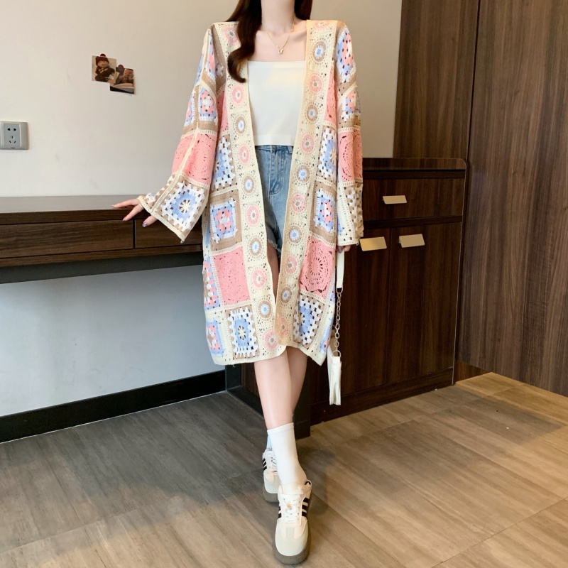 Long outside the ride sweater knitted cardigan for women