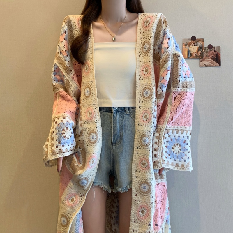 Long outside the ride sweater knitted cardigan for women