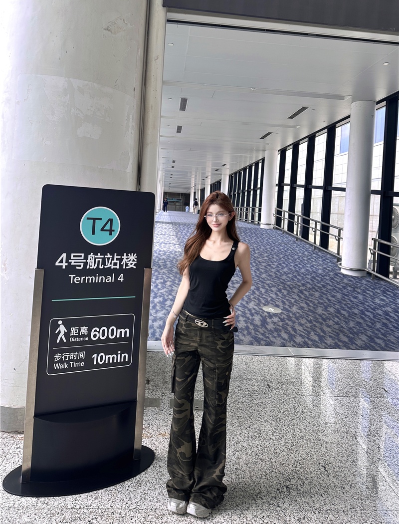 Sling micro speaker vest slim short pants for women