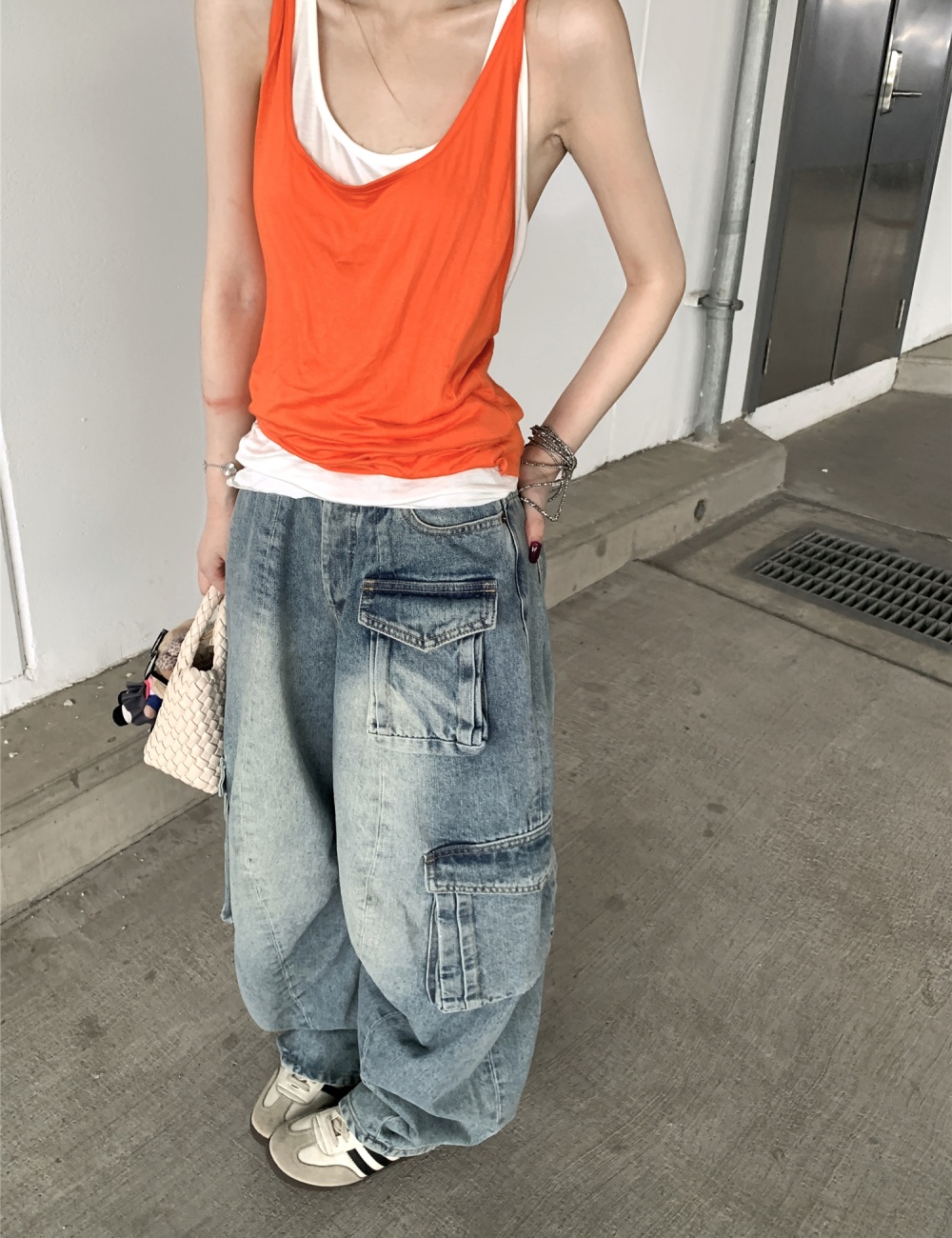 American style work pants wide leg pants for women