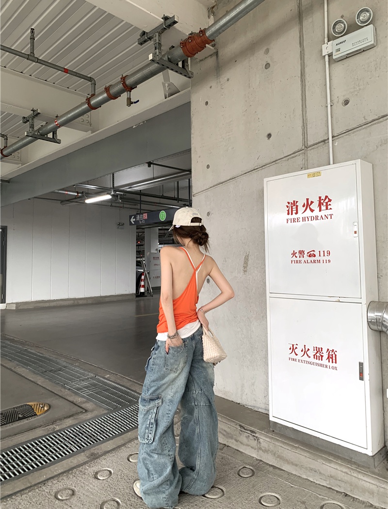 American style work pants wide leg pants for women