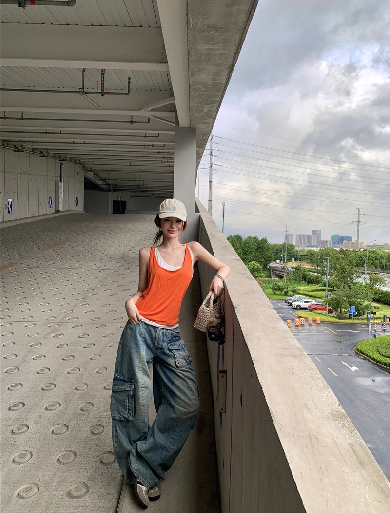 American style work pants wide leg pants for women