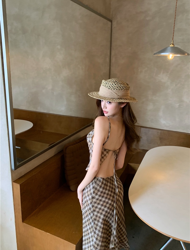Summer thin short skirt V-neck retro tops a set for women