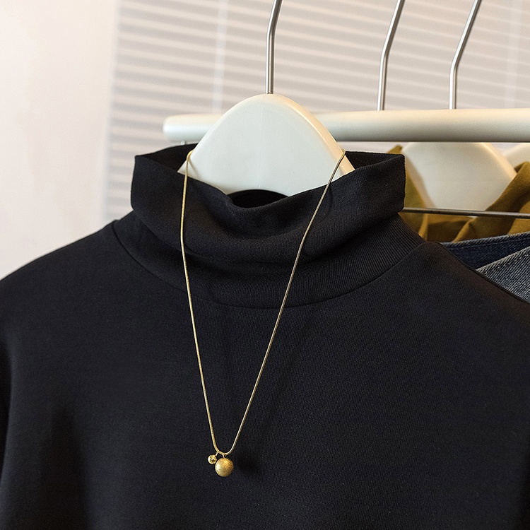 High collar T-shirt tops for women