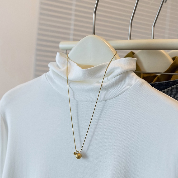 High collar T-shirt tops for women