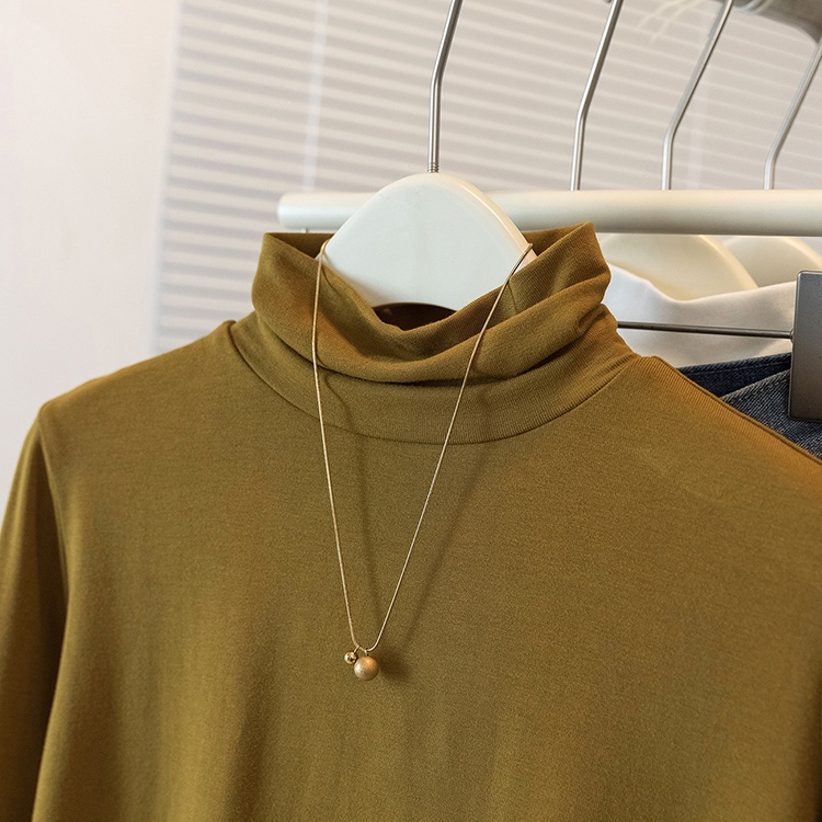 High collar T-shirt tops for women