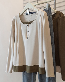 Pseudo-two Casual tops large yard T-shirt for women