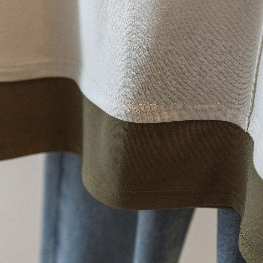 Pseudo-two Casual tops large yard T-shirt for women