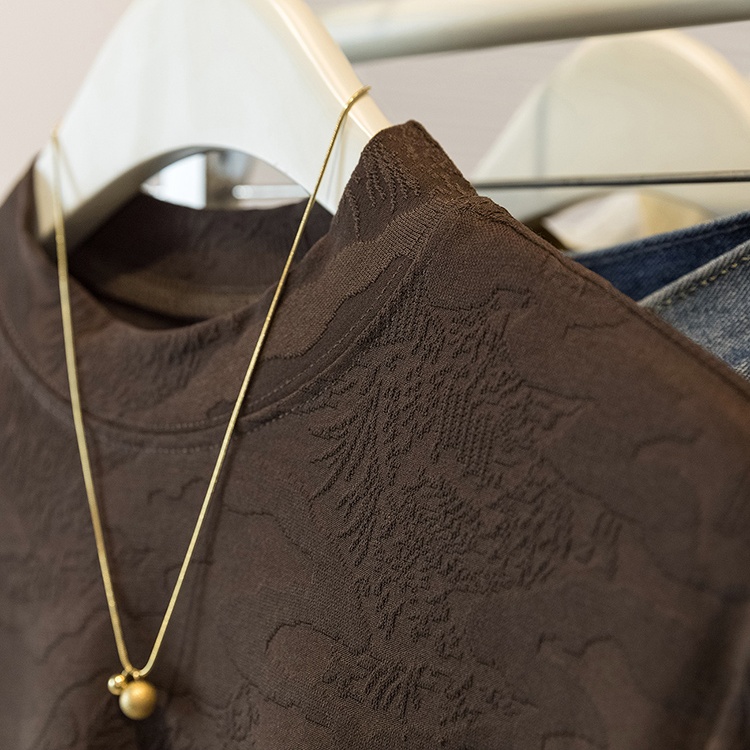 Korean style tops half high collar bottoming shirt for women