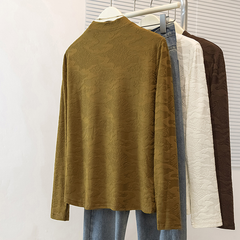 Korean style tops half high collar bottoming shirt for women