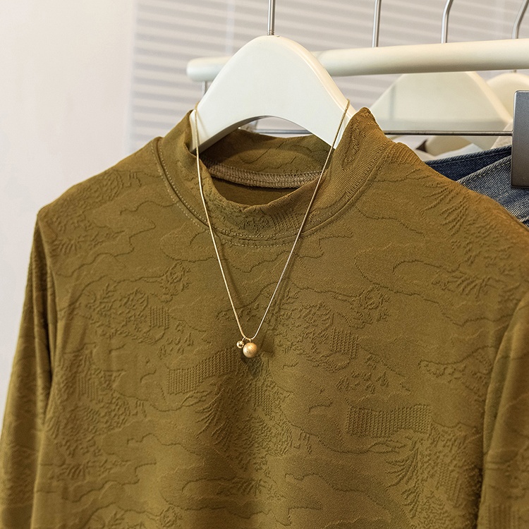 Korean style tops half high collar bottoming shirt for women