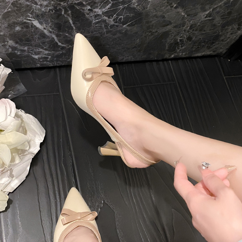 Bow France style shoes elegant high-heeled shoes for women