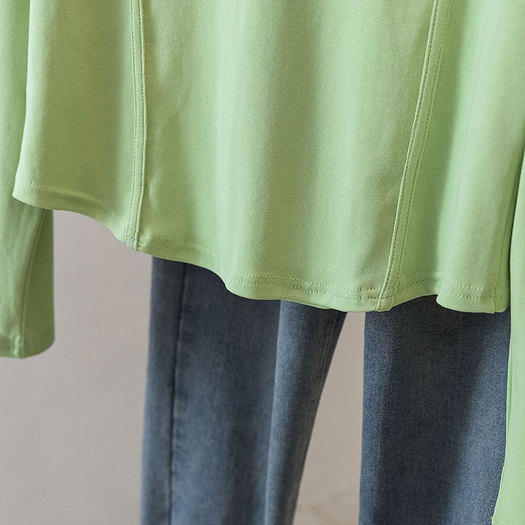 Simple pure tops fashion lapel T-shirt for women