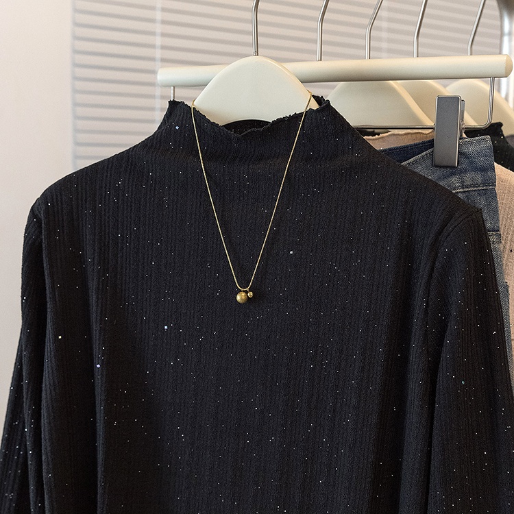 Large yard Korean style tops simple wood ear sweater