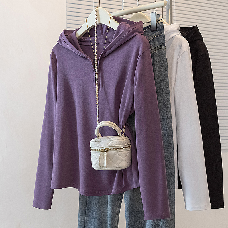 Loose simple autumn tops Casual Western style T-shirt
