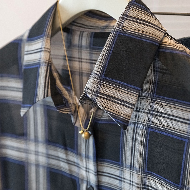 Outside the ride large yard coat autumn plaid tops for women
