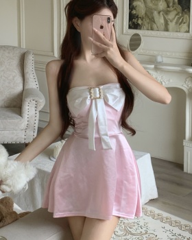 Big skirt spicegirl wrapped chest sweet dress for women