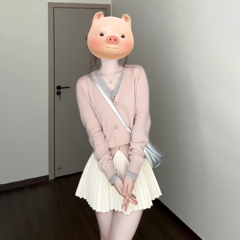 Pseudo-two bottoming shirt cardigan for women