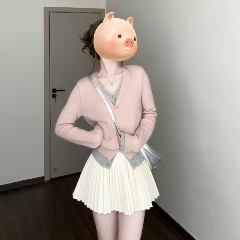 Pseudo-two bottoming shirt cardigan for women