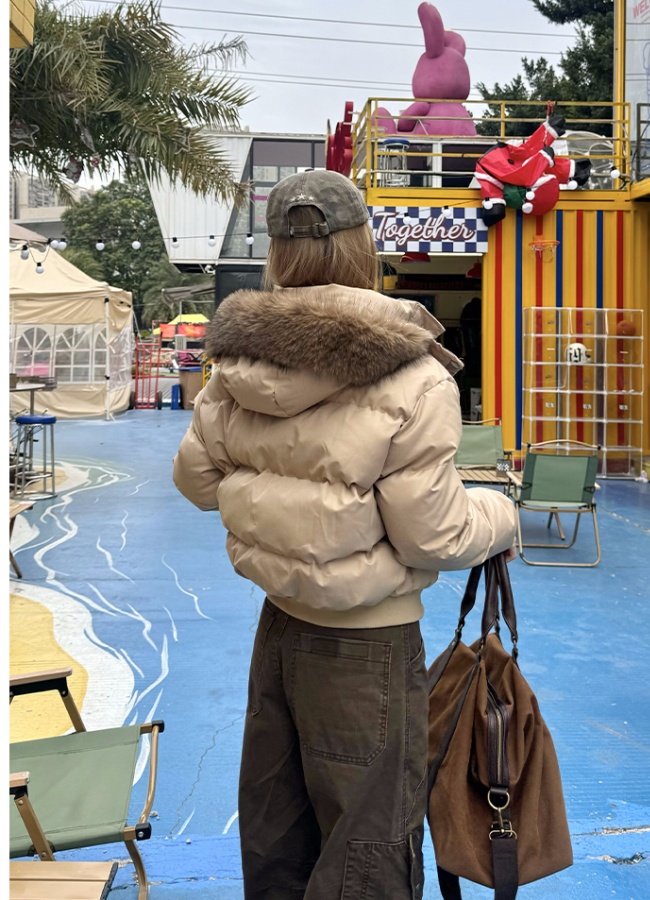 Winter removable coat navy-blue hat for women
