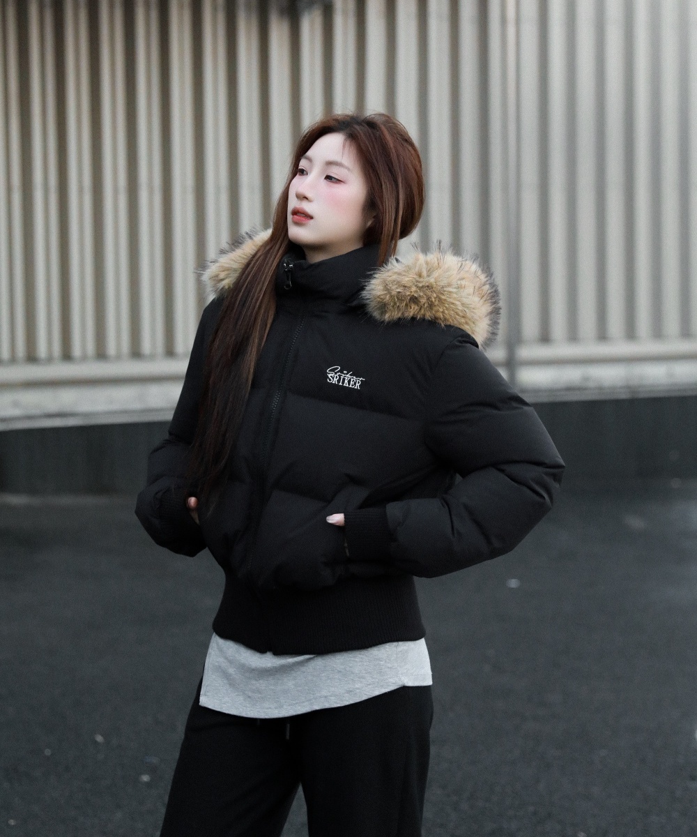 Hooded cotton coat winter down coat for women