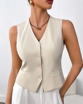 Temperament V-neck vest overalls waistcoat