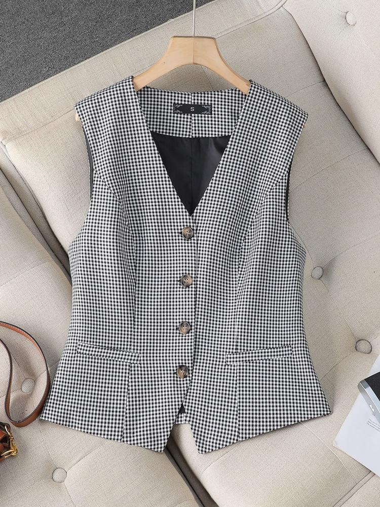 European style V-neck business suit overalls waistcoat