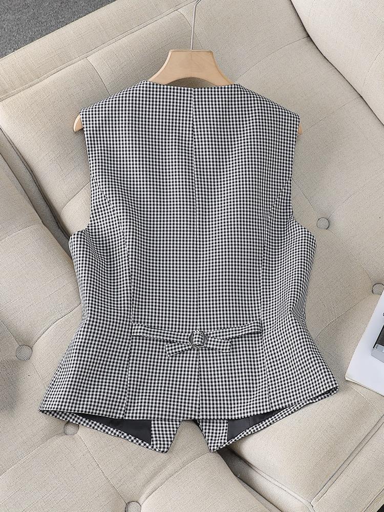 European style V-neck business suit overalls waistcoat