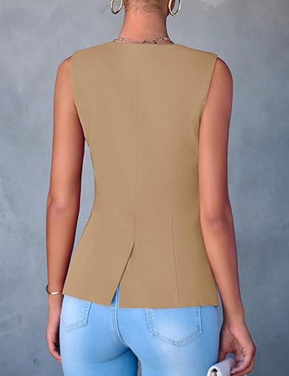 Overalls temperament waistcoat European style V-neck vest
