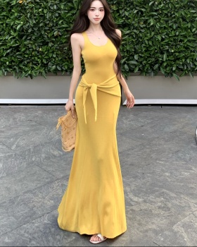 Slim wear long dress knitted dress