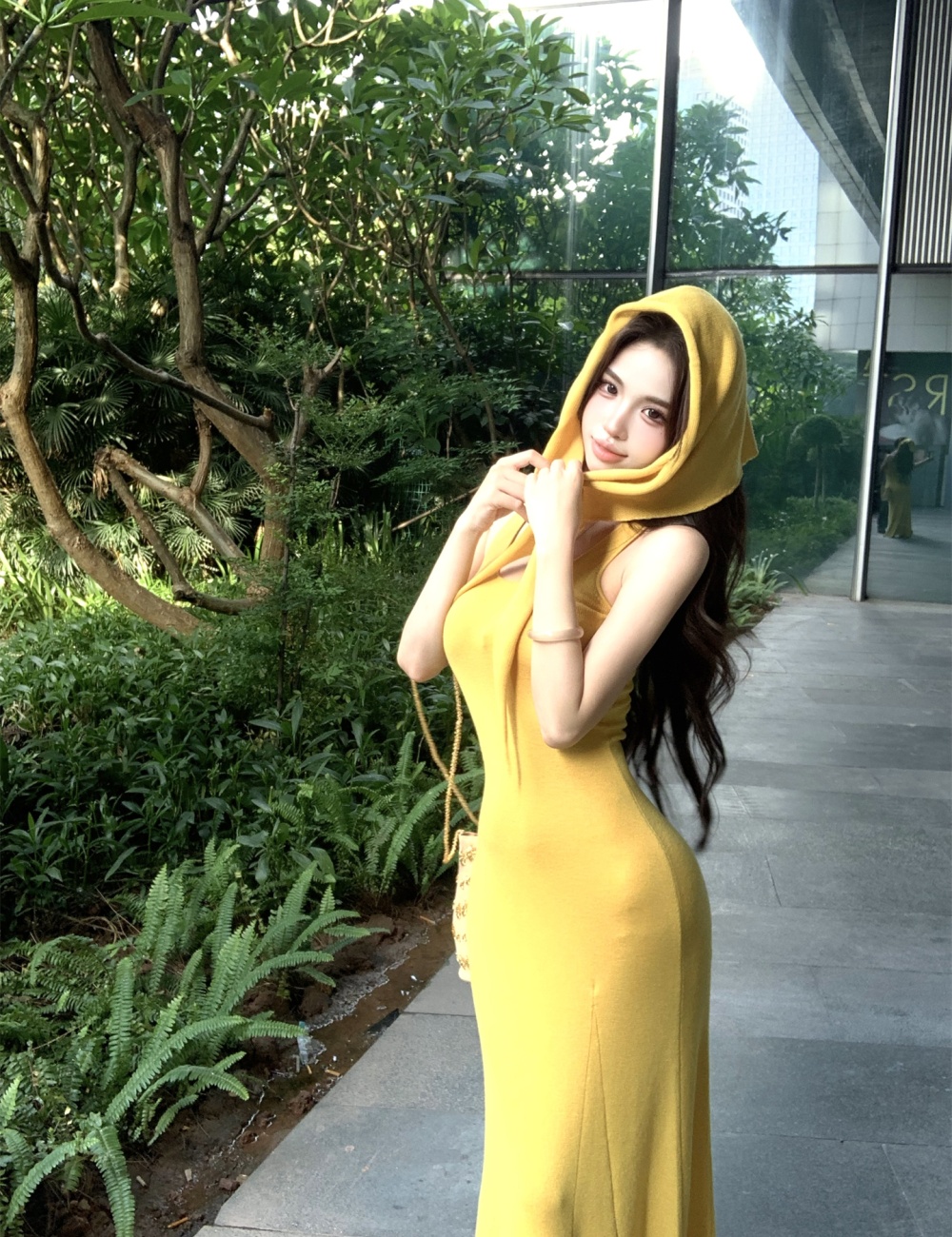 Slim wear long dress knitted dress