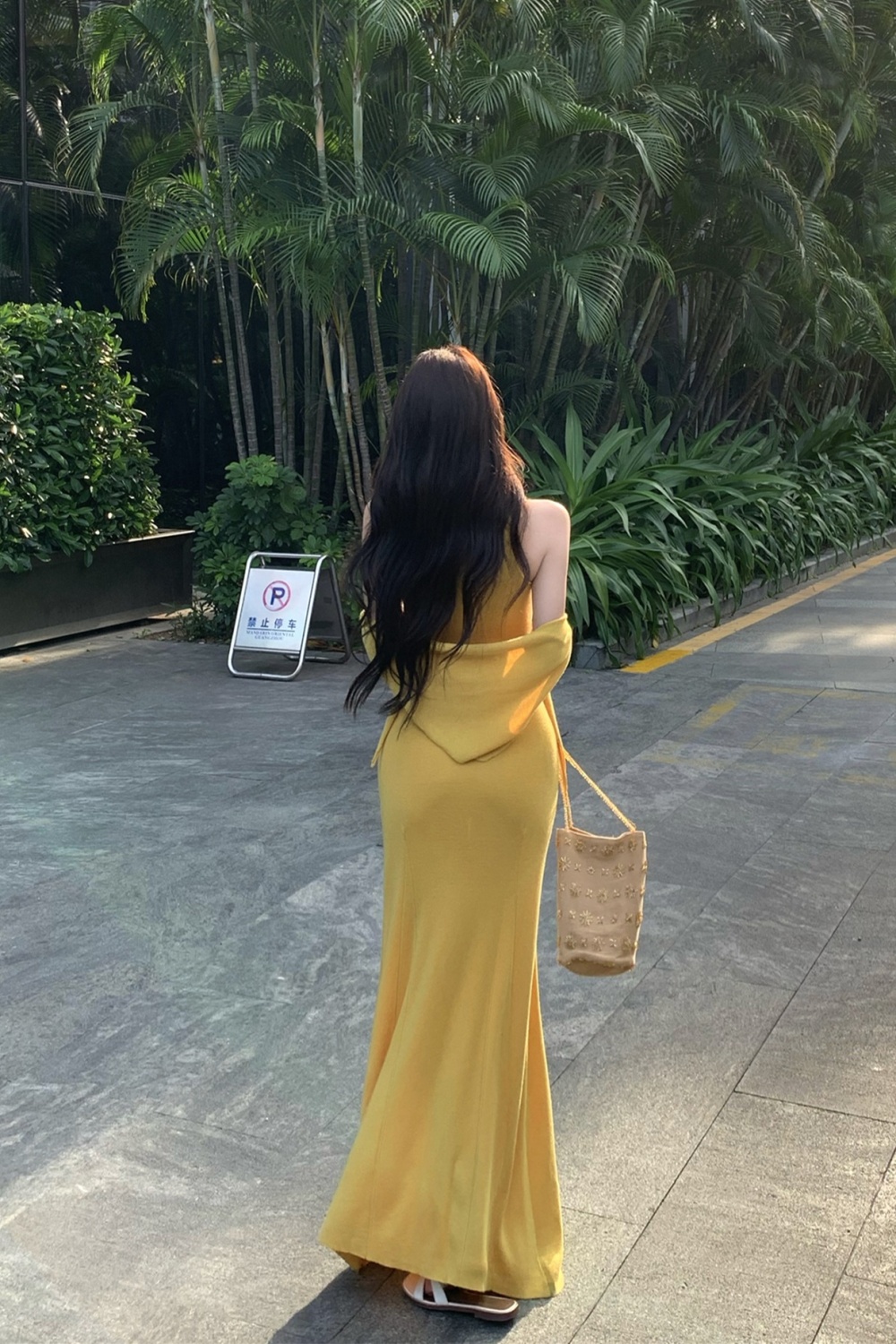 Slim wear long dress knitted dress