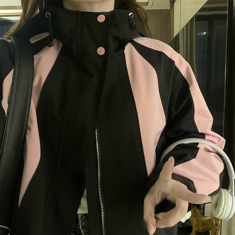 Mixed colors loose jacket splice technical jacket